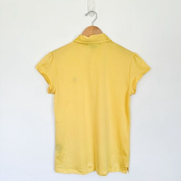 Ralph Lauren Sport Dead Stock Washed Yellow Short Sleeve Puff Shoulder Polo - Picture 2 of 8